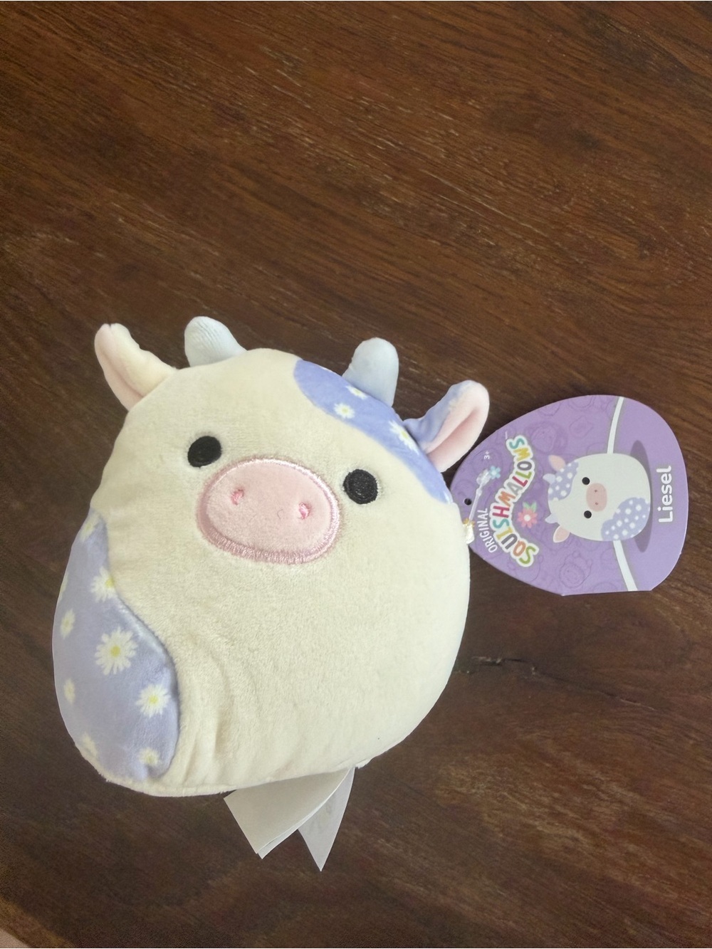 Squishmallows Liesel Cow Plush - Cream and Lavender Daisy